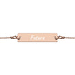 Future on Engraved Sterling Silver Bar Chain Bracelet