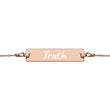 Truth on Engraved Sterling Silver Bar Chain Bracelet