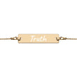 Truth on Engraved Sterling Silver Bar Chain Bracelet