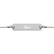 Now on Engraved Sterling Silver Bar Chain Bracelet