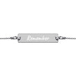 Remember on Engraved Sterling Silver Bar Chain Bracelet