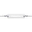 Education on Engraved Sterling Silver Bar Chain Bracelet