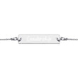 Leadership on Engraved Sterling Silver Bar Chain Bracelet