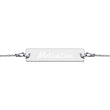 Motivation on Engraved Sterling Silver Bar Chain Bracelet