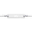 Win on Engraved Sterling Silver Bar Chain Bracelet