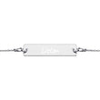 Listen on Engraved Sterling Silver Bar Chain Bracelet