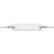 Truth on Engraved Sterling Silver Bar Chain Bracelet