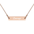 Courage on Engraved Sterling Silver Bar Chain Necklace