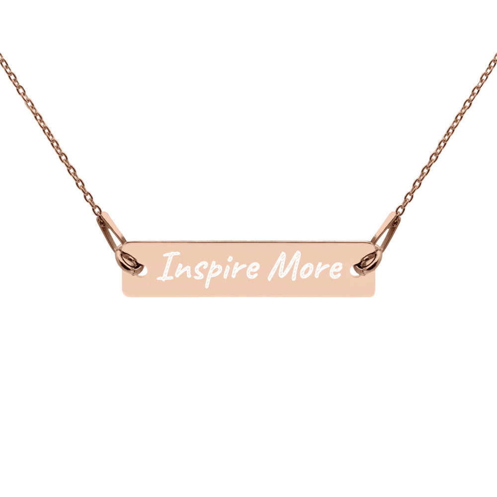 Inspire More on Engraved Sterling Silver Bar Chain Necklace