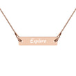 Explore on Engraved Sterling Silver Bar Chain Necklace