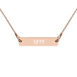 5813 on Engraved Sterling Silver Bar Chain Necklace