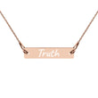 Truth on Engraved Sterling Silver Bar Chain Necklace