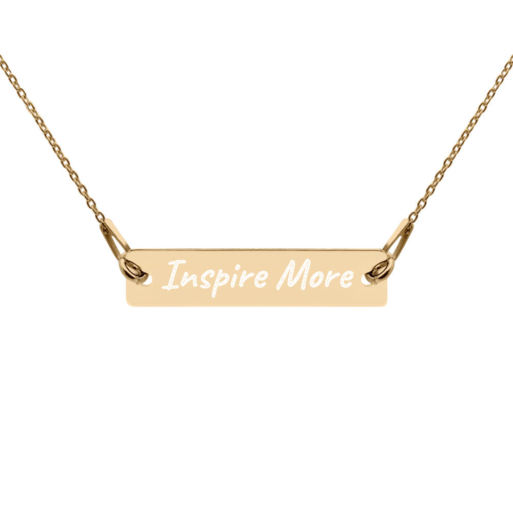 Inspire More on Engraved Sterling Silver Bar Chain Necklace