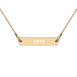 5813 on Engraved Sterling Silver Bar Chain Necklace