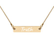 Truth on Engraved Sterling Silver Bar Chain Necklace