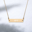 5813 on Engraved Sterling Silver Bar Chain Necklace