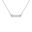 Leadership on Engraved Sterling Silver Bar Chain Necklace