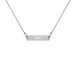 Best on Engraved Sterling Silver Bar Chain Necklace