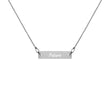 Future on Engraved Sterling Silver Bar Chain Necklace