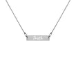 Truth on Engraved Sterling Silver Bar Chain Necklace