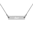 Best on Engraved Sterling Silver Bar Chain Necklace