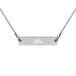 Win on Engraved Sterling Silver Bar Chain Necklace