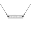 Inspire More on Engraved Sterling Silver Bar Chain Necklace