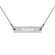 Explore on Engraved Sterling Silver Bar Chain Necklace