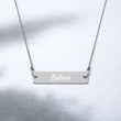 Believe on Engraved Sterling Silver Bar Chain Necklace