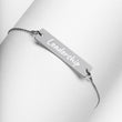 Leadership on Engraved Sterling Silver Bar Chain Necklace