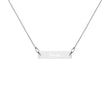 Truism on Engraved Sterling Silver Bar Chain Necklace