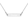 Courage on Engraved Sterling Silver Bar Chain Necklace