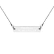 Keep Moving The World Forward on Engraved Sterling Silver Bar Chain Necklace