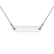 Persistence on Engraved Sterling Silver Bar Chain Necklace