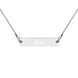 Best on Engraved Sterling Silver Bar Chain Necklace