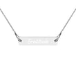 Gratitude on Engraved Sterling Silver Bar Chain Necklace