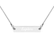 Explore on Engraved Sterling Silver Bar Chain Necklace