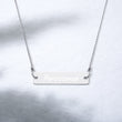 Persistence on Engraved Sterling Silver Bar Chain Necklace