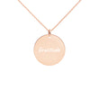 Gratitude on Engraved Sterling Silver Disc Chain Necklace