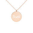 Truth on Engraved Sterling Silver Disc Chain Necklace