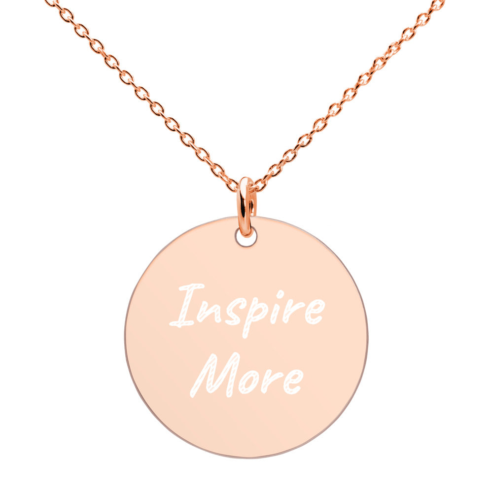 Inspire More on Engraved Sterling Silver Disc Chain Necklace