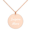 Inspire More on Engraved Sterling Silver Disc Chain Necklace