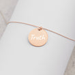 Truth on Engraved Sterling Silver Disc Chain Necklace