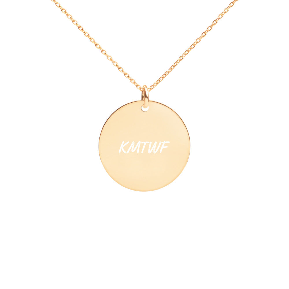 KMTWF on Engraved Sterling Silver Disc Chain Necklace