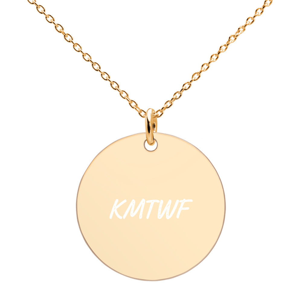 KMTWF on Engraved Sterling Silver Disc Chain Necklace