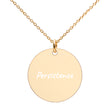 Persistence on Engraved Sterling Silver Disc Chain Necklace