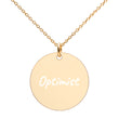 Optimist on Engraved Sterling Silver Disc Chain Necklace