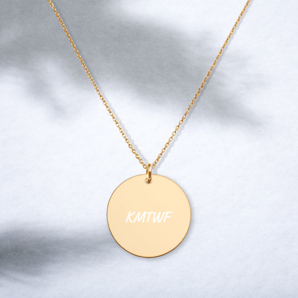 KMTWF on Engraved Sterling Silver Disc Chain Necklace