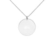 Win on Engraved Sterling Silver Disc Chain Necklace