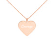 Courage on Engraved Sterling Silver Heart Chain Necklace